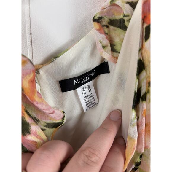 NWT Women’s Adorne Floral Dress Ruffle Cold Shoulder Bloomcore Plus Size 24W - Picture 7 of 12